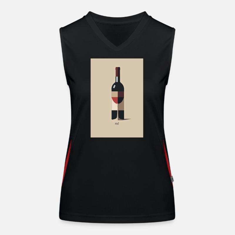 Red Wine Design Minimalist Modern Women's Functional Contrast Tank Top