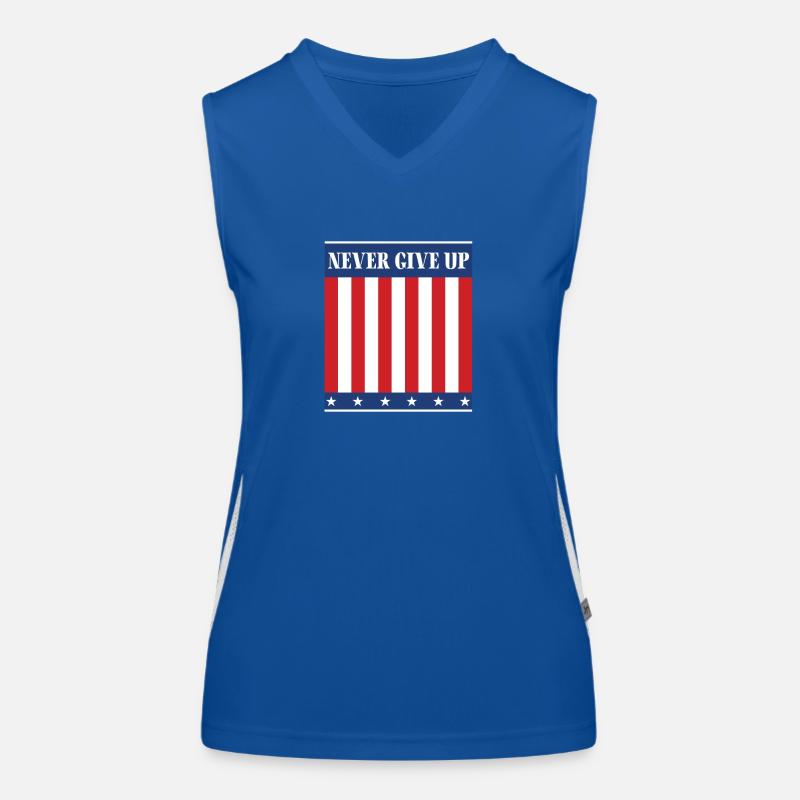 Never give up Funktionelles Kontrast-Tank Top für Frauen