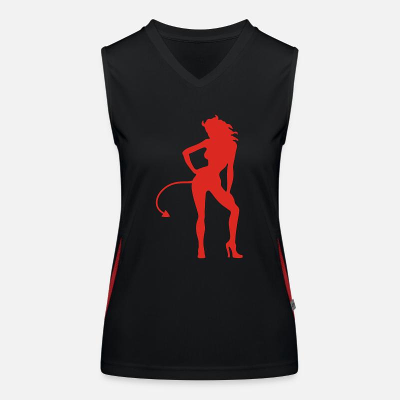 Teufelin - Devil Funktionelles Kontrast-Tank Top für Frauen