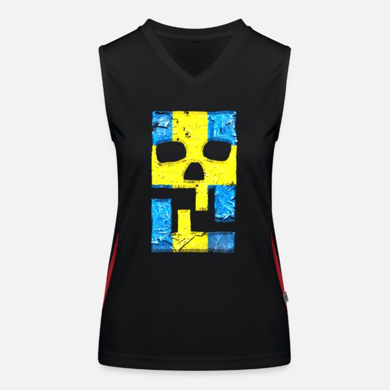 Hacking Hacks Hacker Malware Logo Emblem Funktionelles Kontrast-Tank Top für Frauen