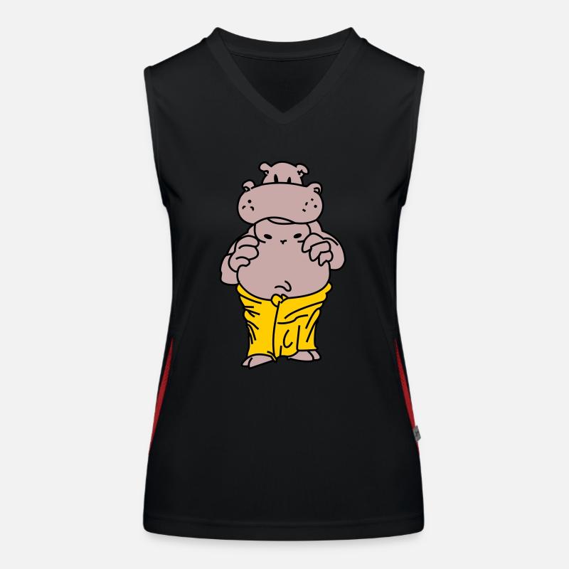 Sauna Flusspferd Funktionelles Kontrast-Tank Top für Frauen