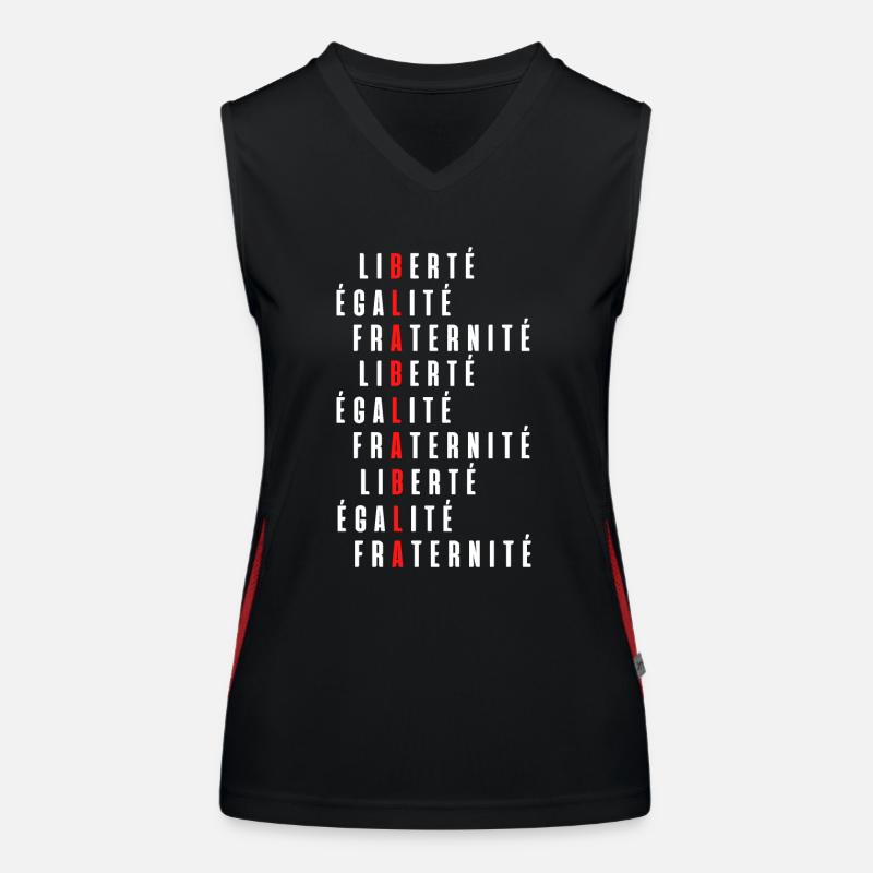 Liberté égalité fraternité bla bla bla Débardeur respirant contrasté Femme