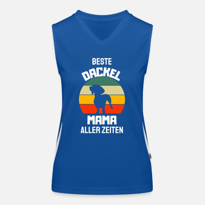 Hunde Mama Hundebesitzer Geschenk Retro Dackel Funktionelles Kontrast-Tank Top für Frauen