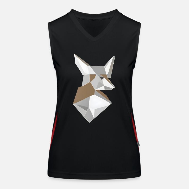 Abstract Shaped Fox Head Women's Functional Contrast Tank Top