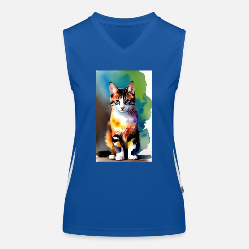 Chat | Animal de compagnie | Fan de chat | mignon | Chaton Débardeur respirant contrasté Femme