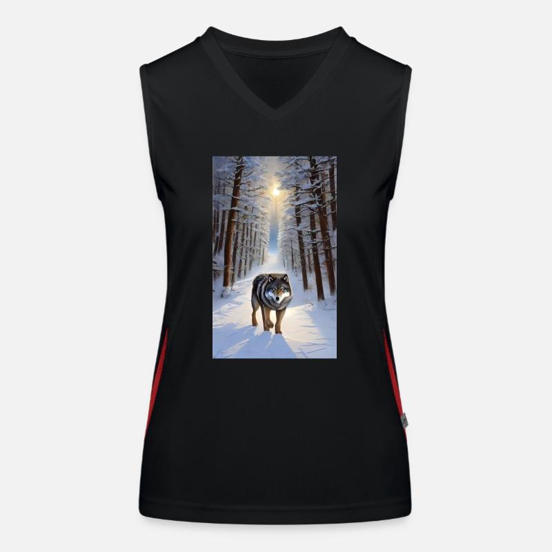 Wolf | Predator | Dog | Mystical Women's Functional Contrast Tank Top