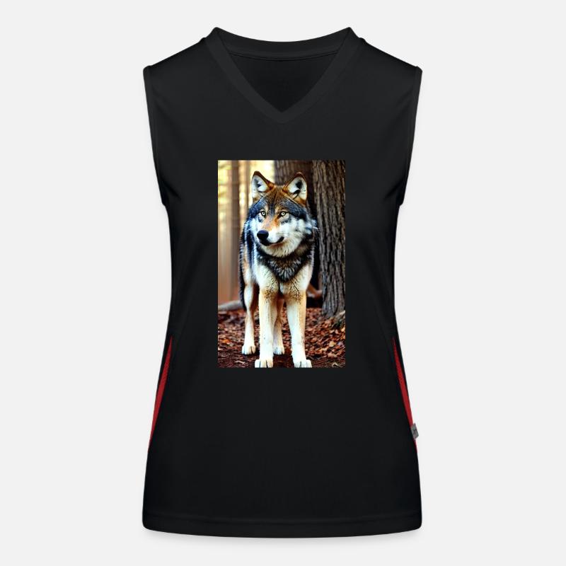 Wolf | Predator | Dog | Mystical Women's Functional Contrast Tank Top