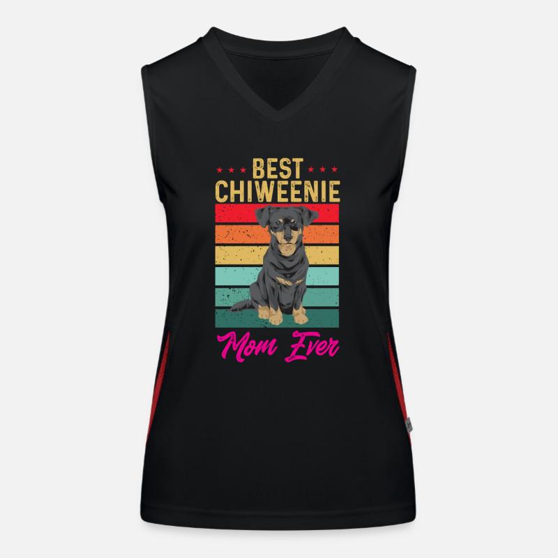 Chiweenie Dog Women's Functional Contrast Tank Top
