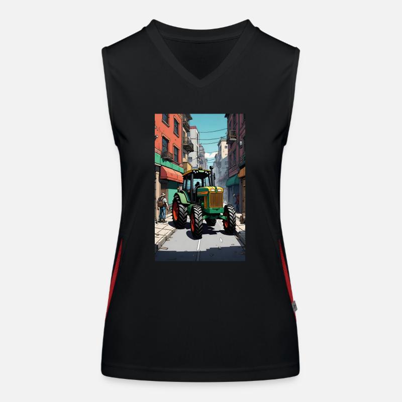 Traktor auf Bauernprotest Funktionelles Kontrast-Tank Top für Frauen