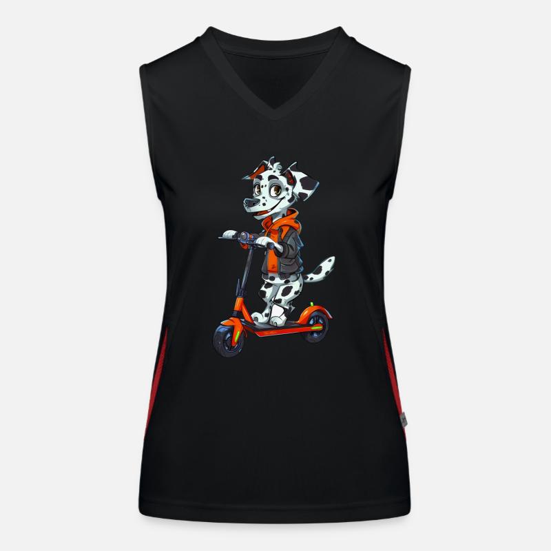 Dalmatiner Roller Funktionelles Kontrast-Tank Top für Frauen