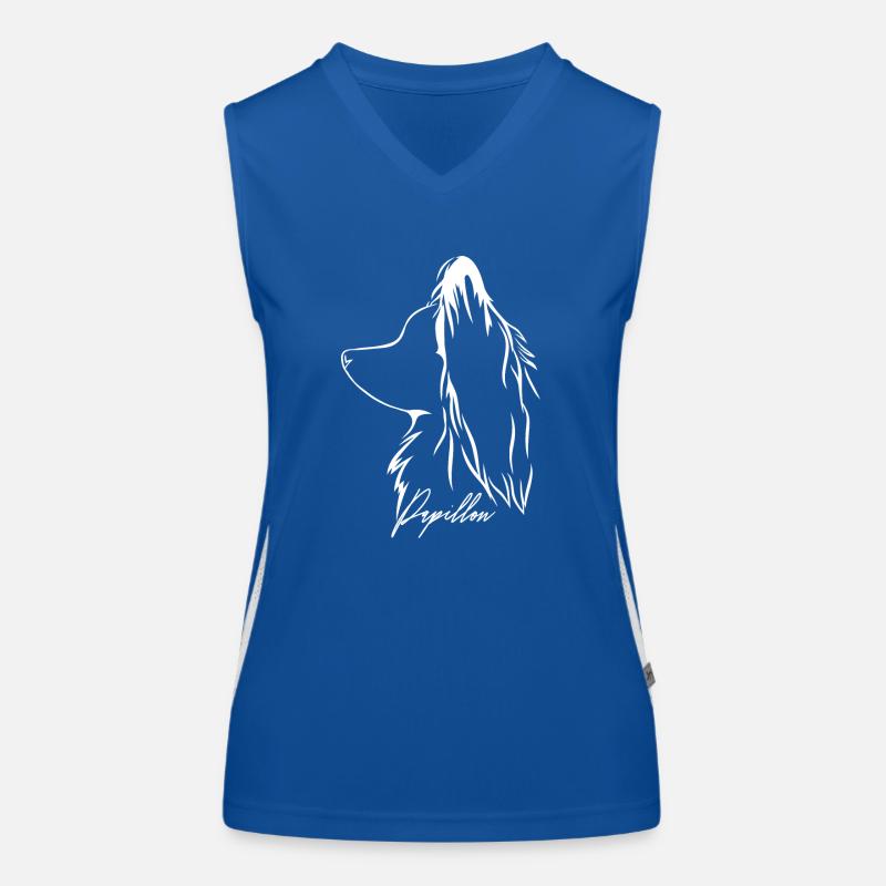 PAPILLON Profil Chiens Chien Wilsigns Débardeur respirant contrasté Femme