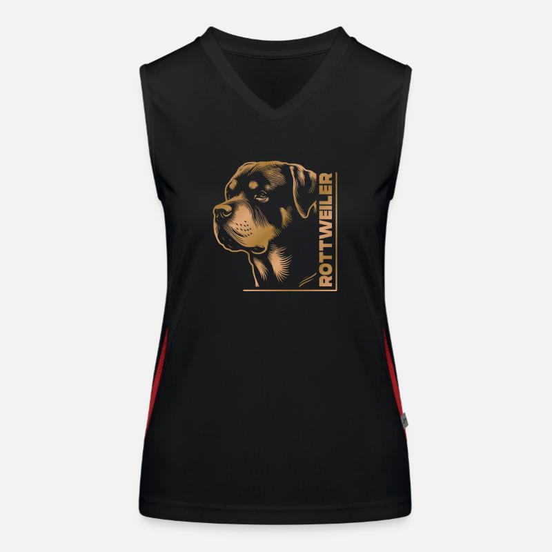 Tête de dessin ROTTWEILER or Débardeur respirant contrasté Femme