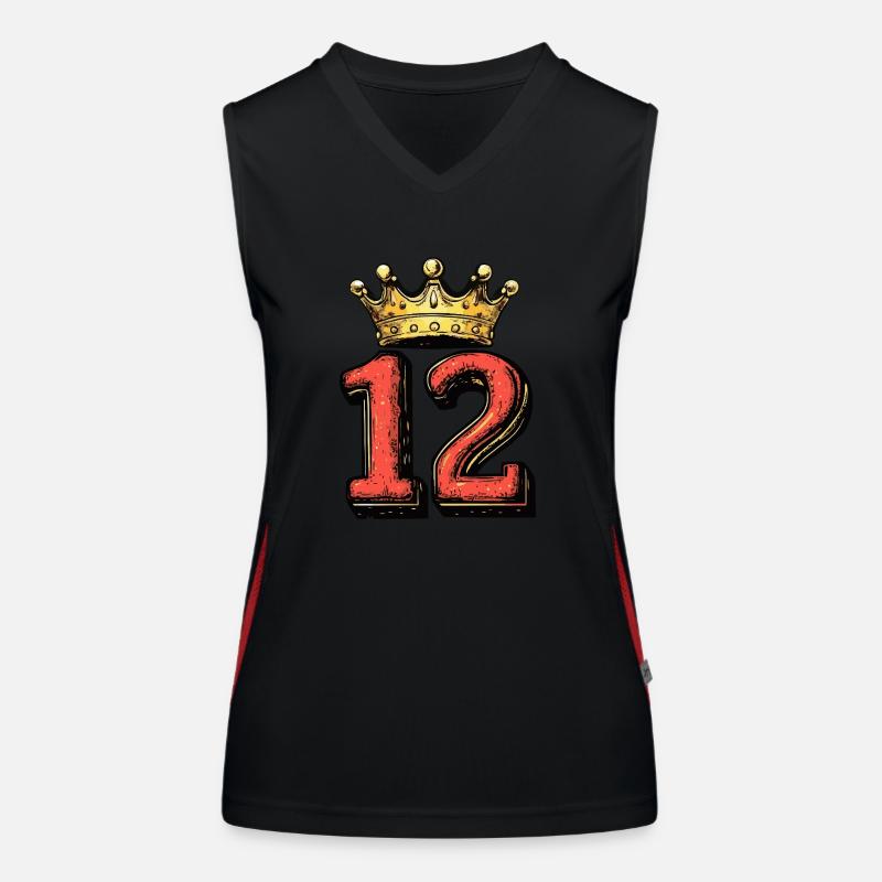12 Zahl Krone Funktionelles Kontrast-Tank Top für Frauen