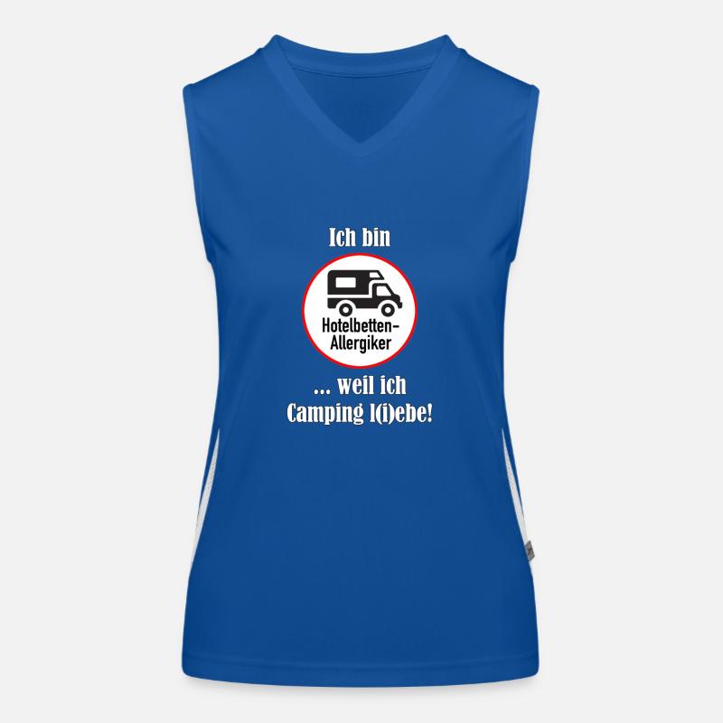 ... weil ich Camping l(i)ebe! Funktionelles Kontrast-Tank Top für Frauen