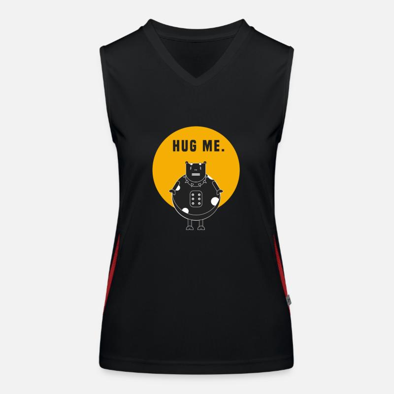 Kuh Rock / Spruch: hug me Funktionelles Kontrast-Tank Top für Frauen