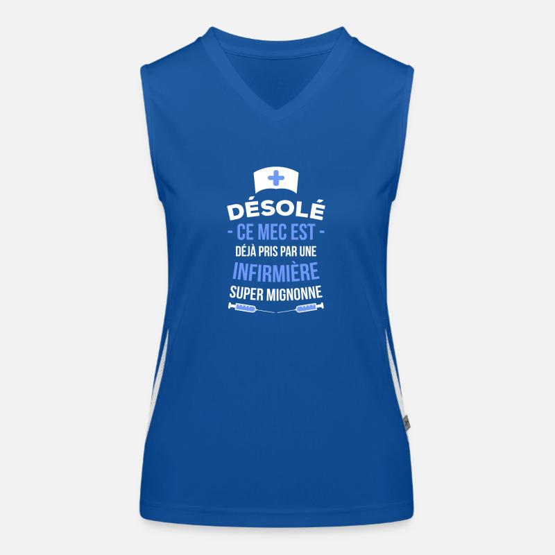 Infirmière : déjà pris ! Débardeur respirant contrasté Femme