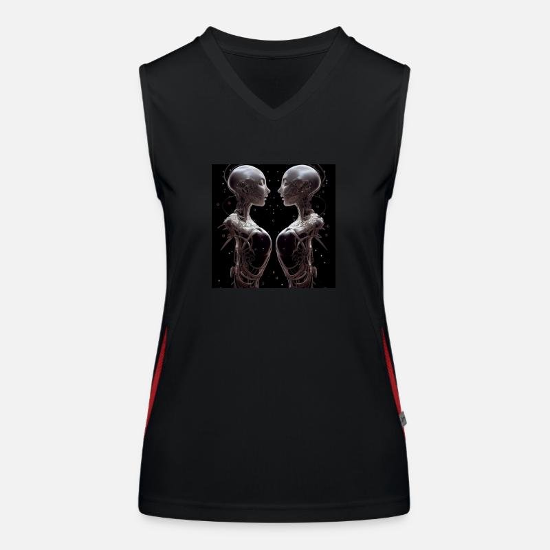 Robot Lover Funktionelles Kontrast-Tank Top für Frauen
