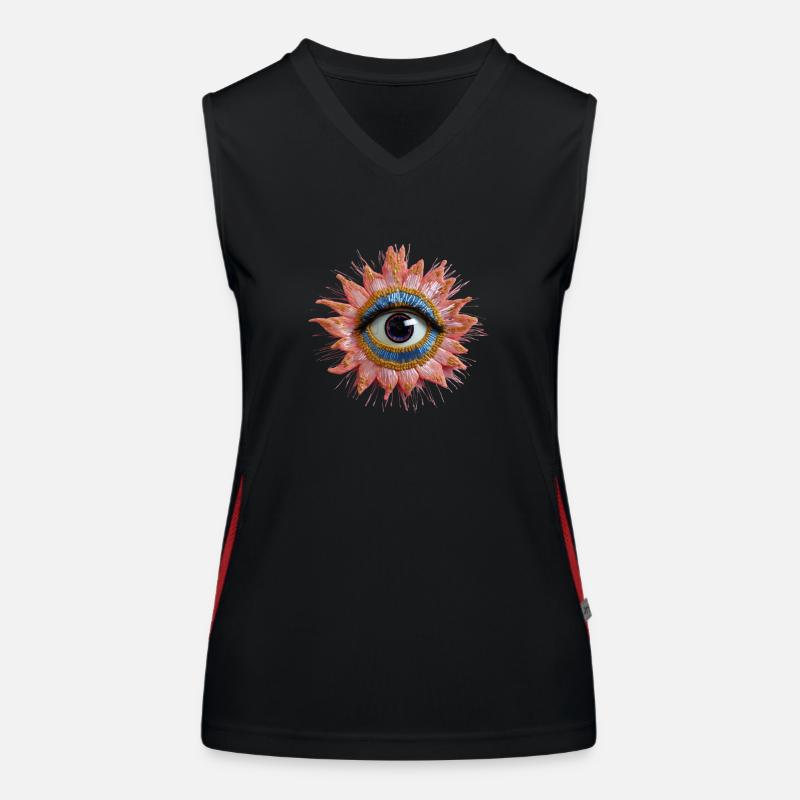 Oeil de Fleur, fleur Débardeur respirant contrasté Femme