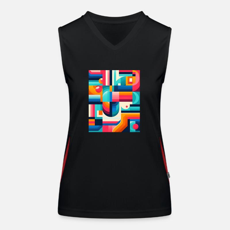 Fractal Symphony - Womens Boxy Tee Design.. Rêve Débardeur respirant contrasté Femme