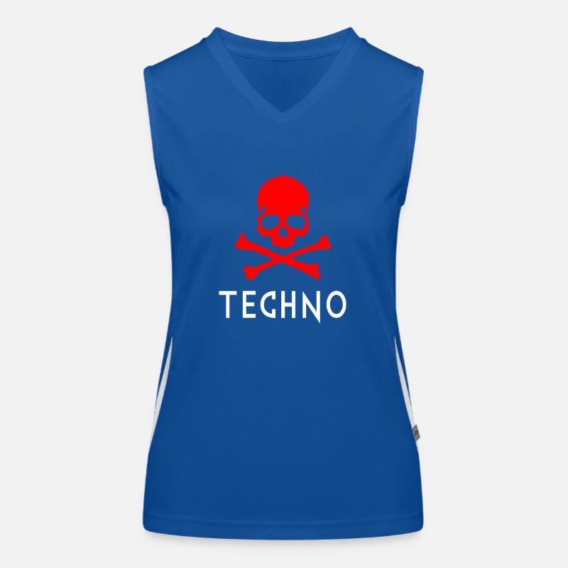 Techno Rot Funktionelles Kontrast-Tank Top für Frauen