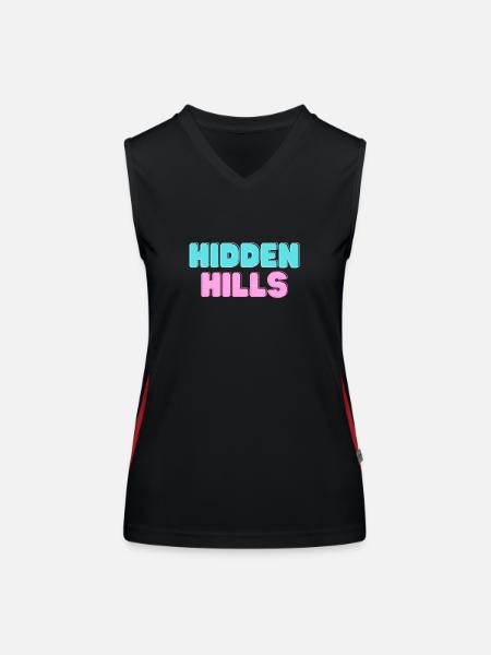 hidden hills 3 - Funktionelles Kontrast-Tank Top für Frauen - Schwarz/Rot - Vorne