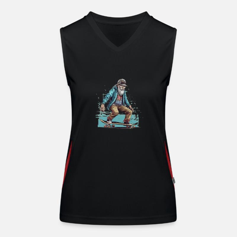 Cooler älterer Mann als Skater Hipster mit Mütze Funktionelles Kontrast-Tank Top für Frauen