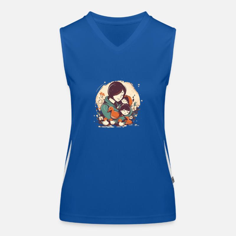 Wunderschönes Muttertagsdesign, Mama umarmt zwei Funktionelles Kontrast-Tank Top für Frauen