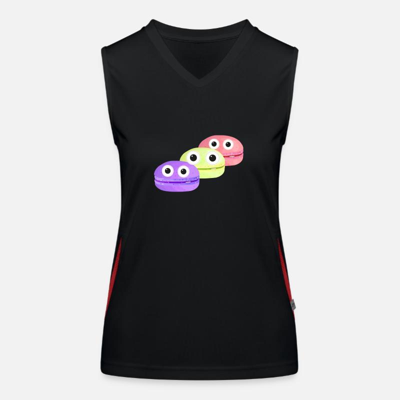 macarons,pastries,biscuits,comic Women's Functional Contrast Tank Top