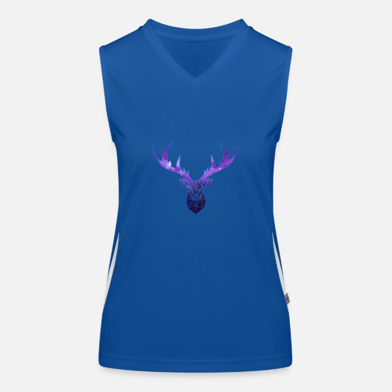 Low Poly Cosmos Deer Women's Functional Contrast Tank Top