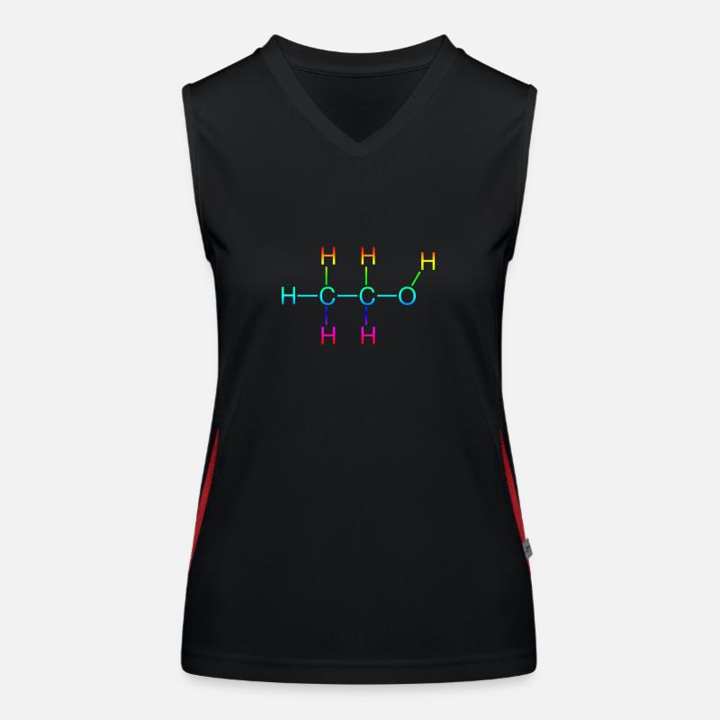 Ethanol Alcohol structural formula Women's Functional Contrast Tank Top