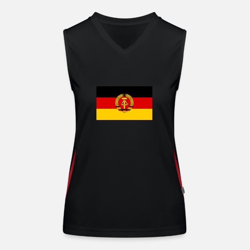 DDR Flagge Funktionelles Kontrast-Tank Top für Frauen