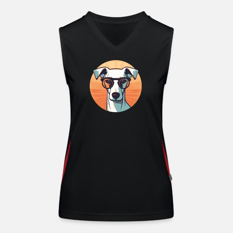 Hund mit Sonnenbrille Funktionelles Kontrast-Tank Top für Frauen