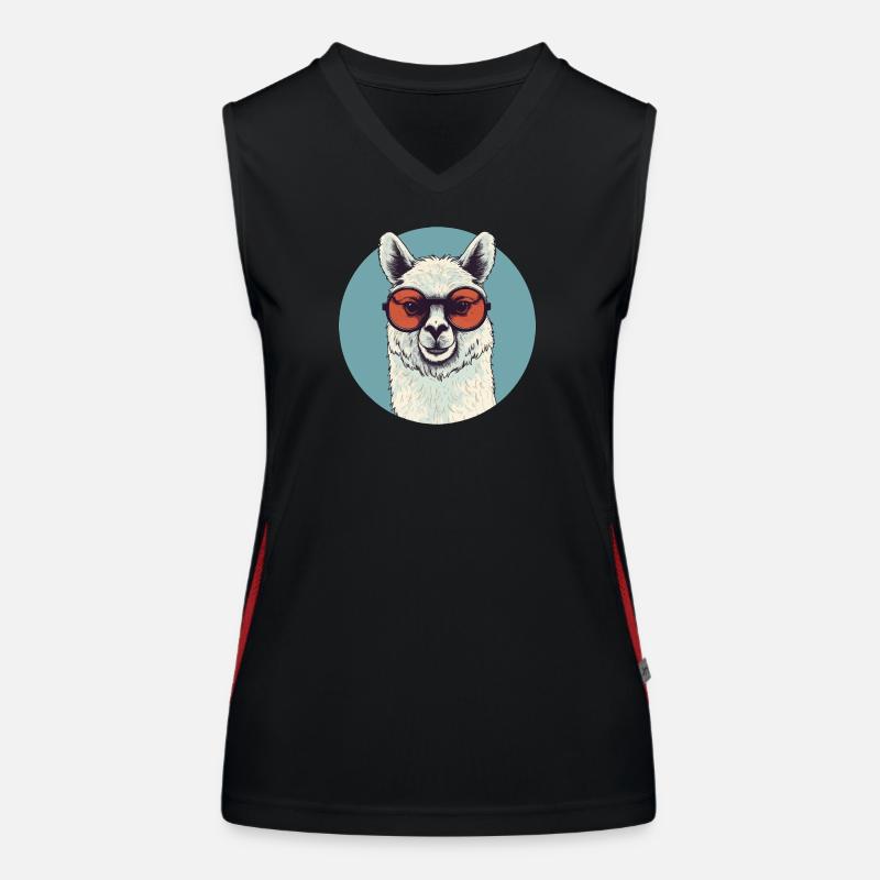 Alpaka Lama Sonnenbrille Funktionelles Kontrast-Tank Top für Frauen