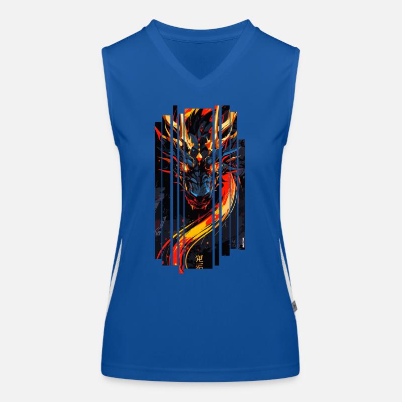 Red fantasy dragon Women's Functional Contrast Tank Top