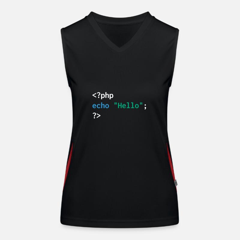 Developer php web humor funny Women's Functional Contrast Tank Top