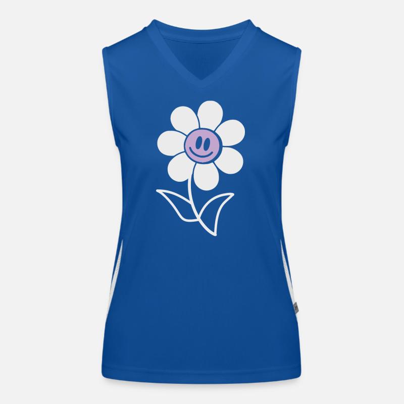 Lächelnde Blume Funktionelles Kontrast-Tank Top für Frauen