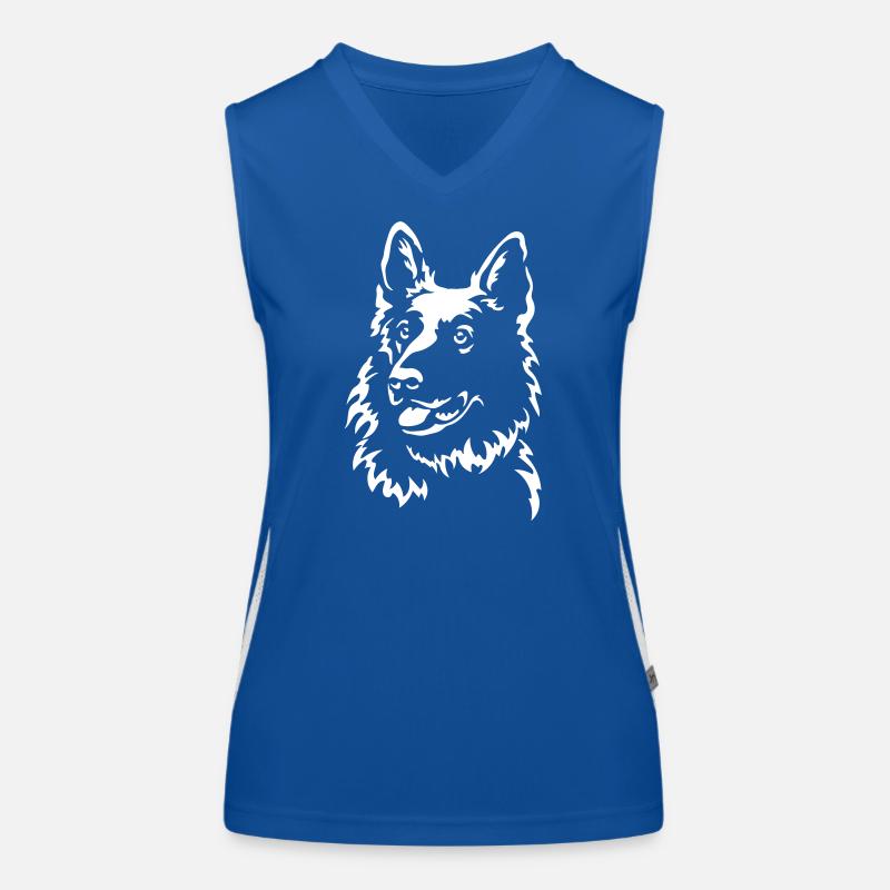 Schweizer Schäferhund Kopf "Black Edition" Funktionelles Kontrast-Tank Top für Frauen