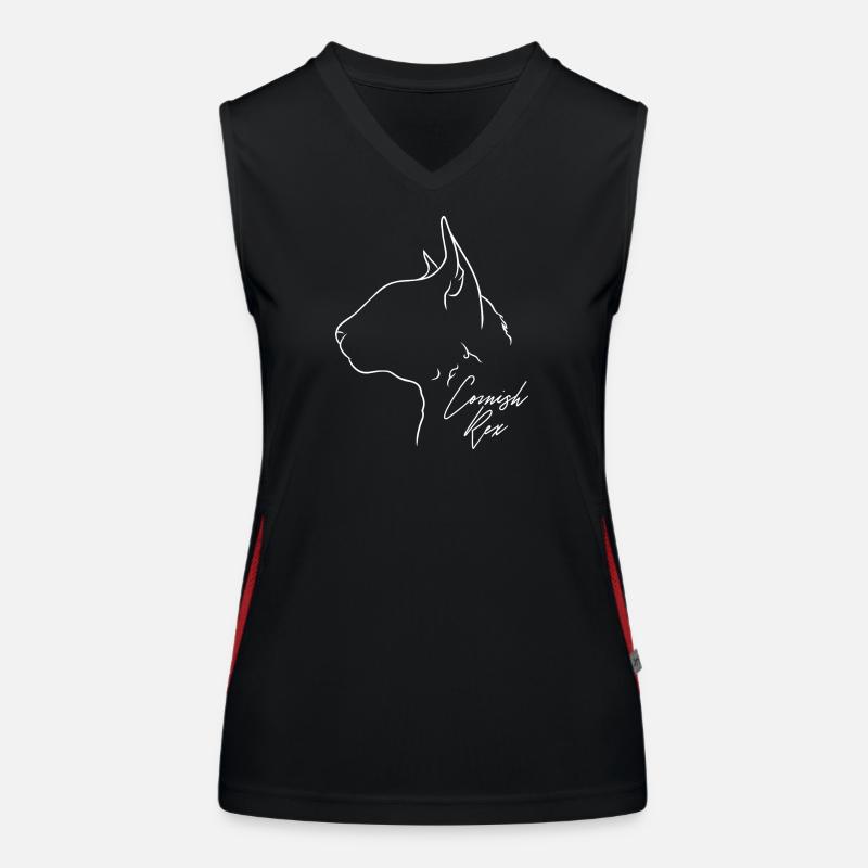 Cornish Rex Profile Cat Cat Wilsigns Women's Functional Contrast Tank Top