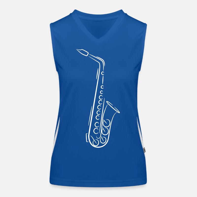 Saxophon Skizze Funktionelles Kontrast-Tank Top für Frauen