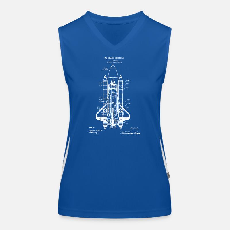 Space Shuttle-Bauplan Funktionelles Kontrast-Tank Top für Frauen