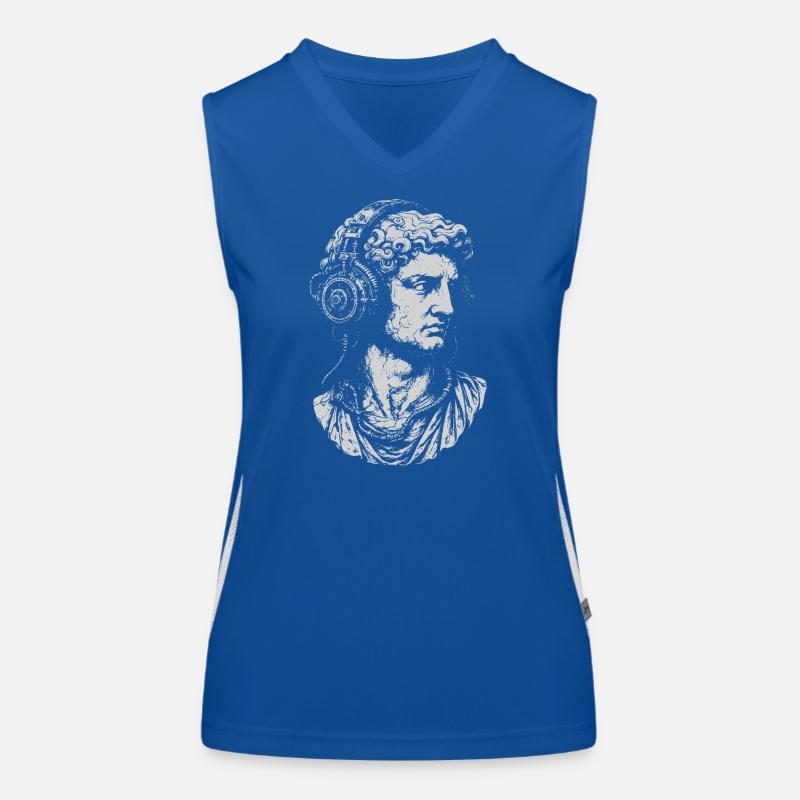 Classical Bust with steampunk Headphones Women's Functional Contrast Tank Top