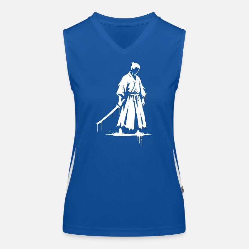 Trauriger Ronin Samurai Krieger graffiti Funktionelles Kontrast-Tank Top für Frauen