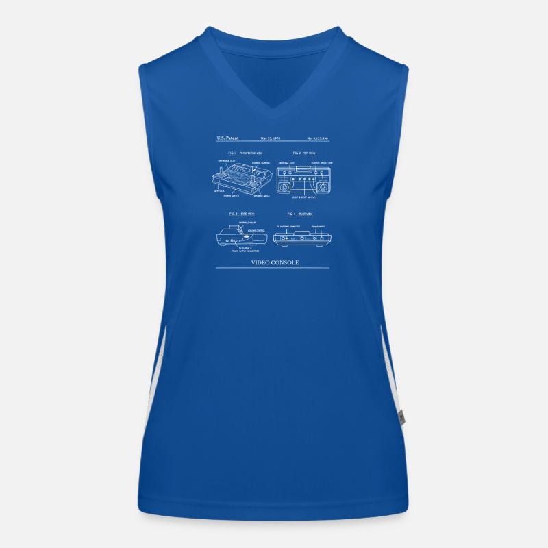 Retro Console Blueprint Design Women's Functional Contrast Tank Top