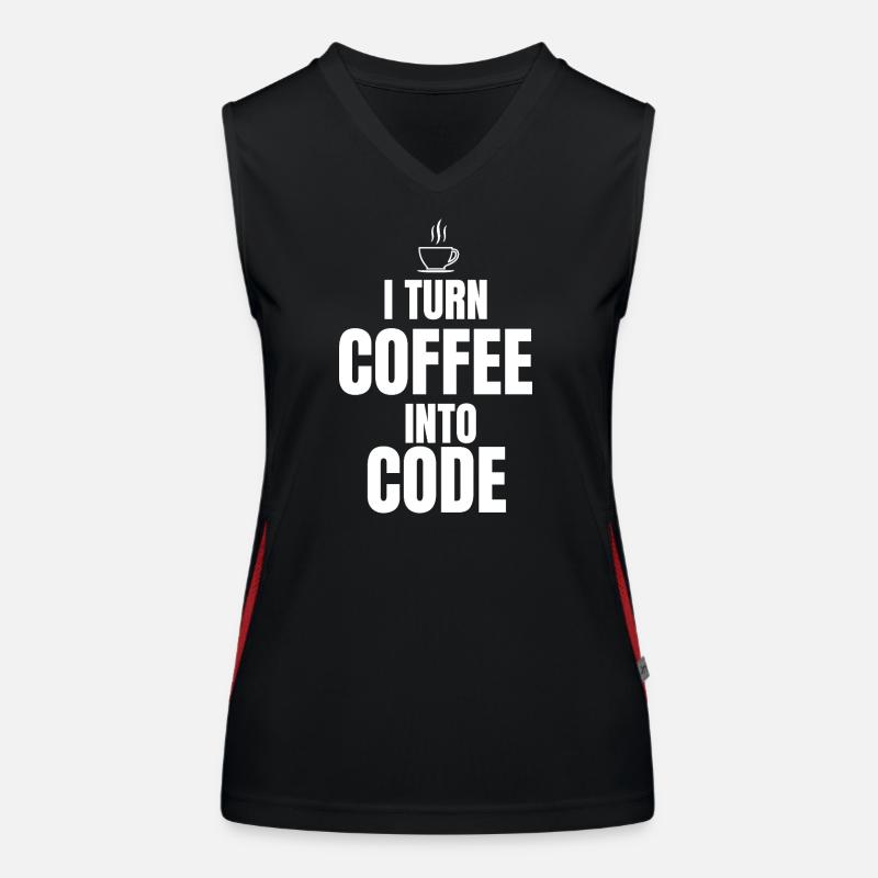 Je transforme le café en code Débardeur respirant contrasté Femme
