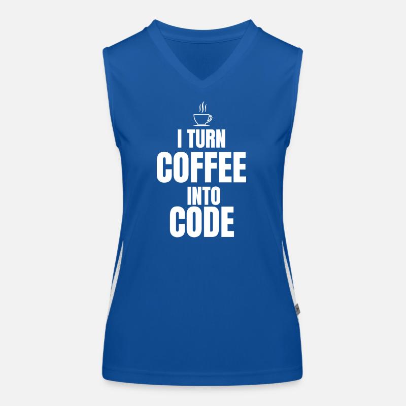 I Turn Coffee Into Code Women's Functional Contrast Tank Top