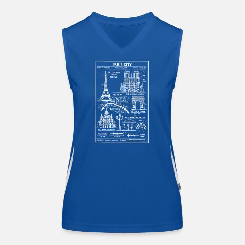 Plan de la silhouette de Paris City Débardeur respirant contrasté Femme