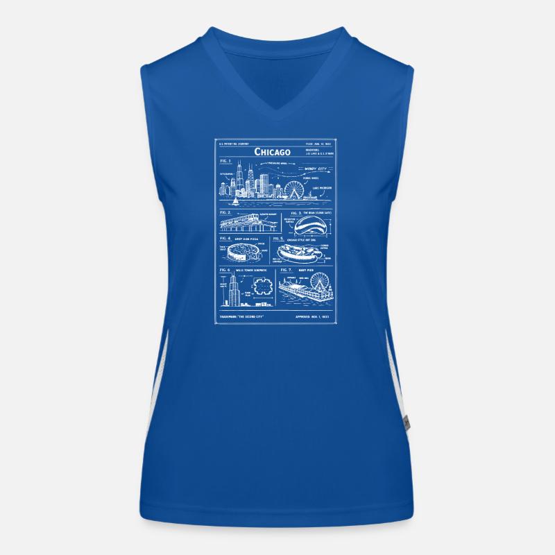 Silhouette du plan de Chicago Débardeur respirant contrasté Femme