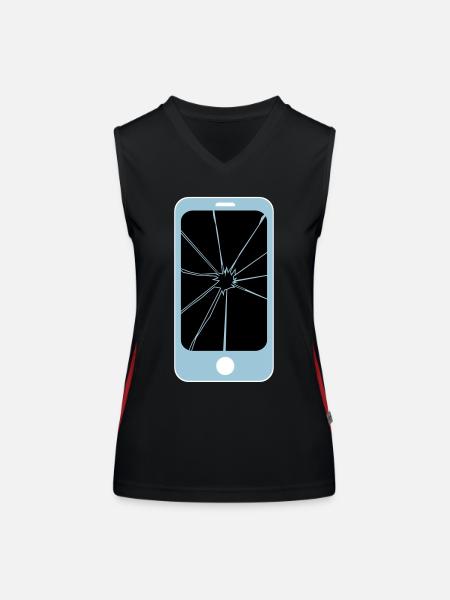 spider app - Funktionelles Kontrast-Tank Top für Frauen - Schwarz/Rot - Vorne