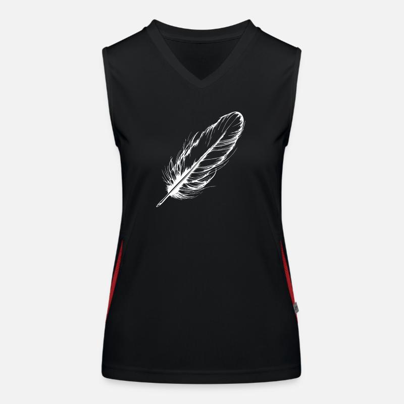 Vogelfeder Hand gezeichnet Funktionelles Kontrast-Tank Top für Frauen