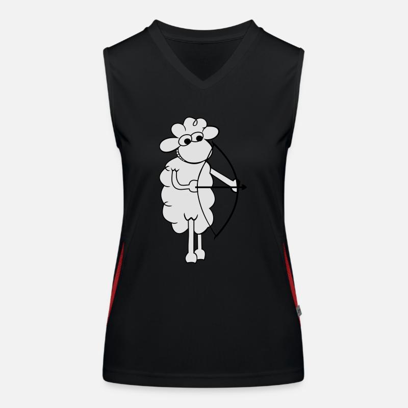 Sheep with bow Women's Functional Contrast Tank Top